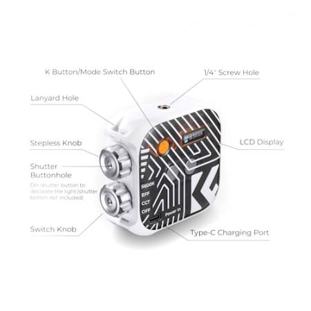 K&F Concept KF34.035V1 - mini lampa LED, bi-color, 2500K-9900K, CRI96_Funkcjonalności i budowa_2